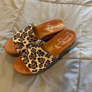 Jessica Simpson Leopard Print Women's Slide Sandals